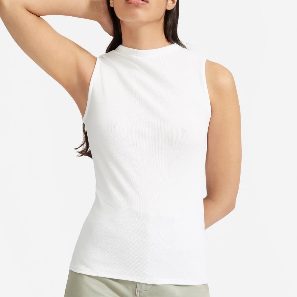 Everlane pima micro-rib funnel-neck tank XXS